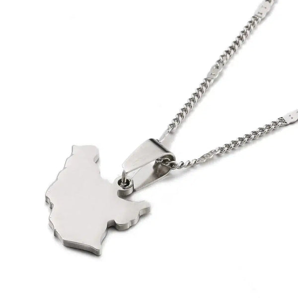 South Sudan Map Necklace