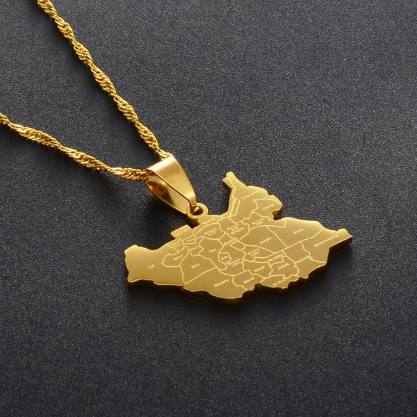 South Sudan Map Necklace