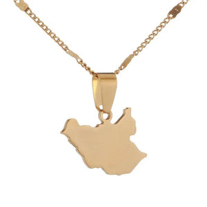 South Sudan Map Necklace