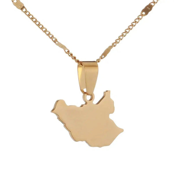 South Sudan Map Necklace