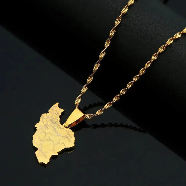 South Sudan Map Necklace