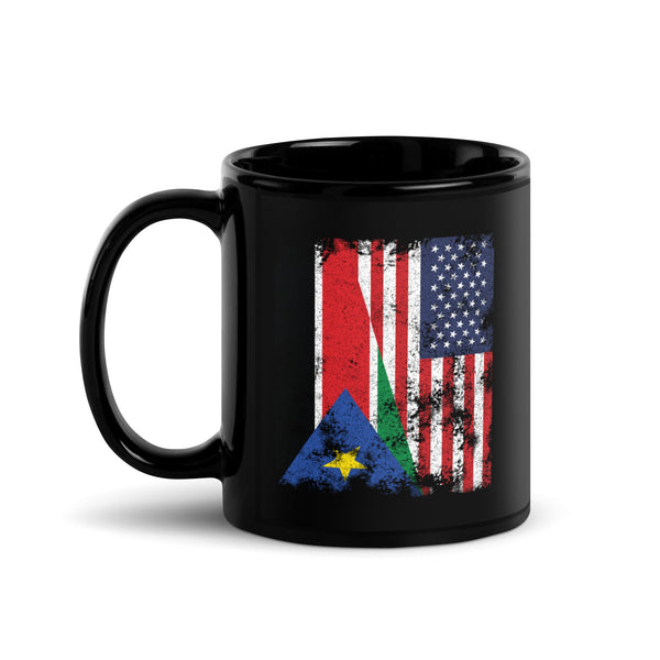 South Sudan USA Flag - Half American Mug