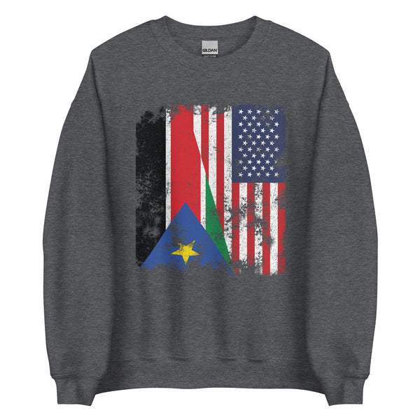 South Sudan USA Flag - Half American Sweatshirt