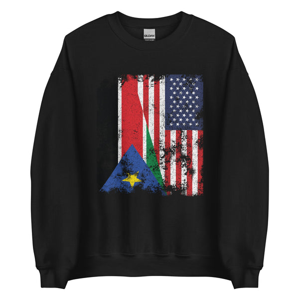 South Sudan USA Flag - Half American Sweatshirt