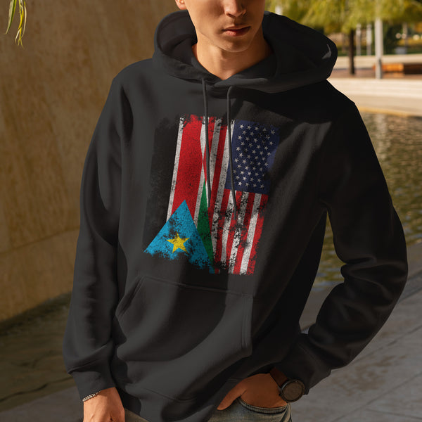 South Sudan USA Flag Hoodie