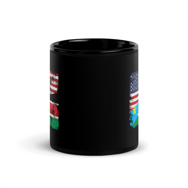 South Sudan USA Flag Mug