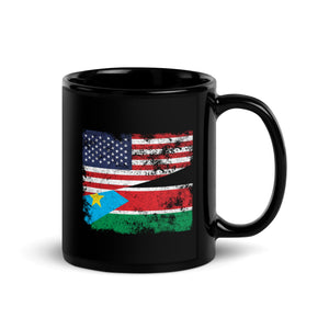 South Sudan USA Flag Mug