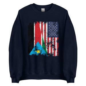 South Sudan USA Flag Sweatshirt