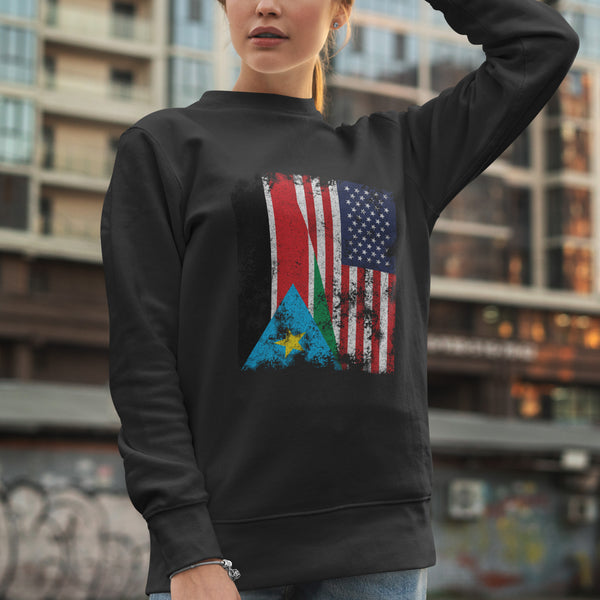 South Sudan USA Flag Sweatshirt