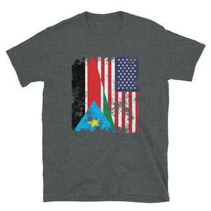 South Sudan USA Flag T-Shirt
