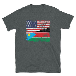 South Sudan USA Flag T-Shirt