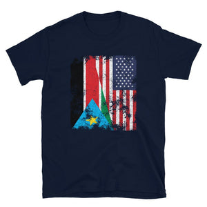 South Sudan USA Flag T-Shirt
