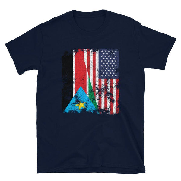 South Sudan USA Flag T-Shirt