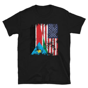 South Sudan USA Flag T-Shirt