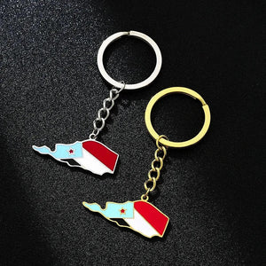 South Yemen Flag Map Keychain
