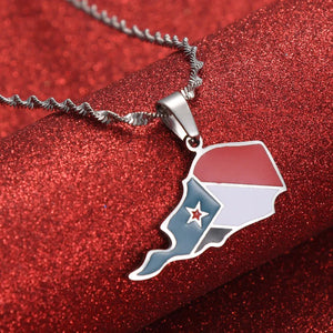 South Yemen Flag Map Necklace