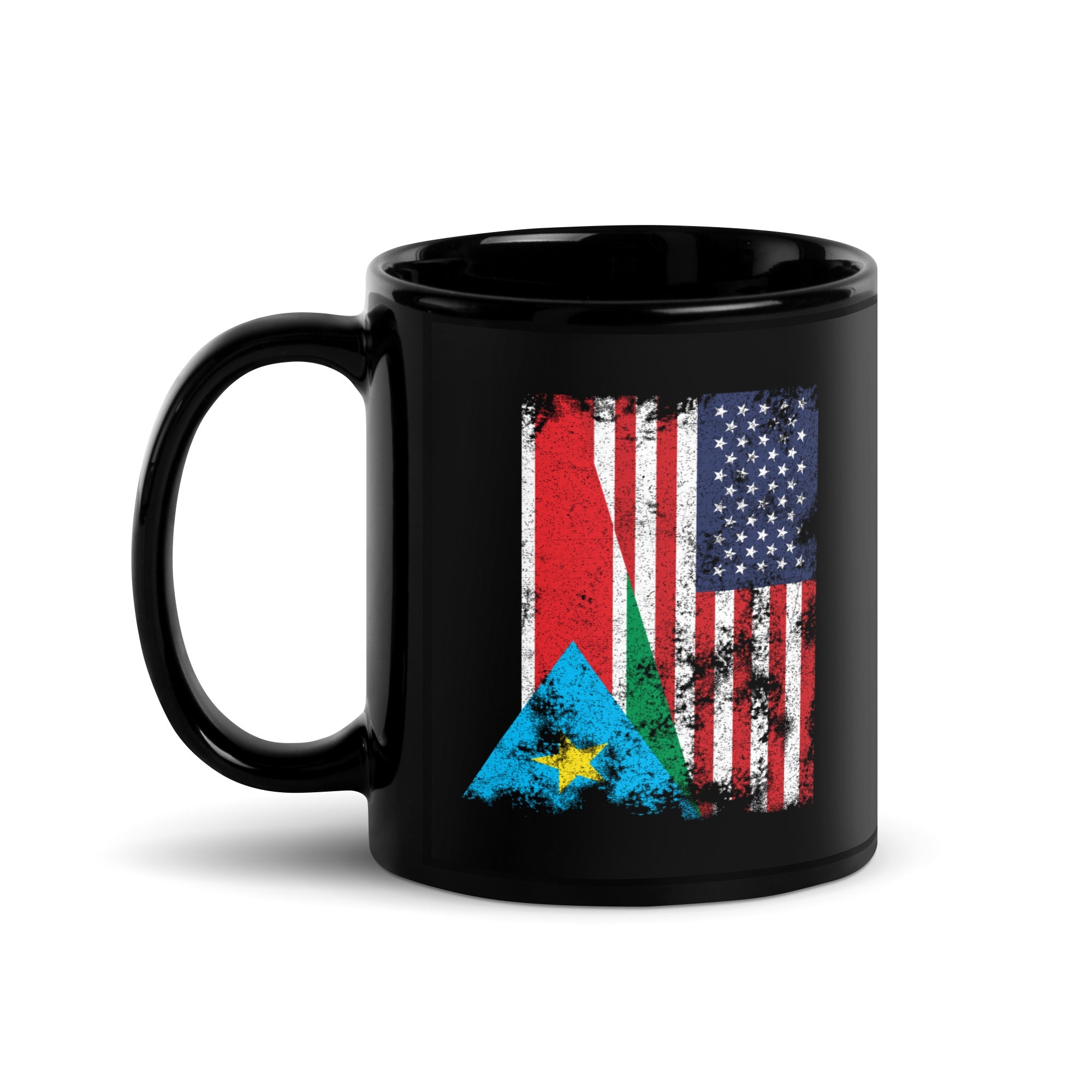 South Sudan USA Flag Mug