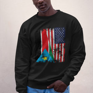 South Sudan USA Flag Sweatshirt