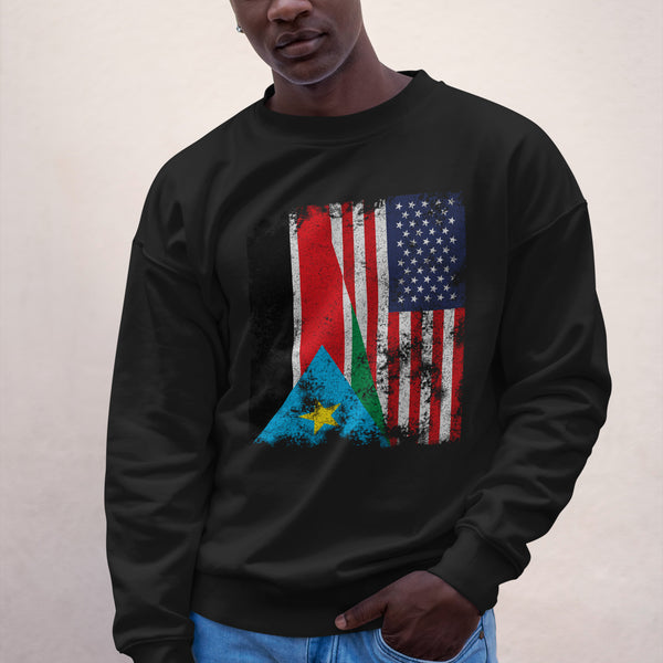 South Sudan USA Flag Sweatshirt