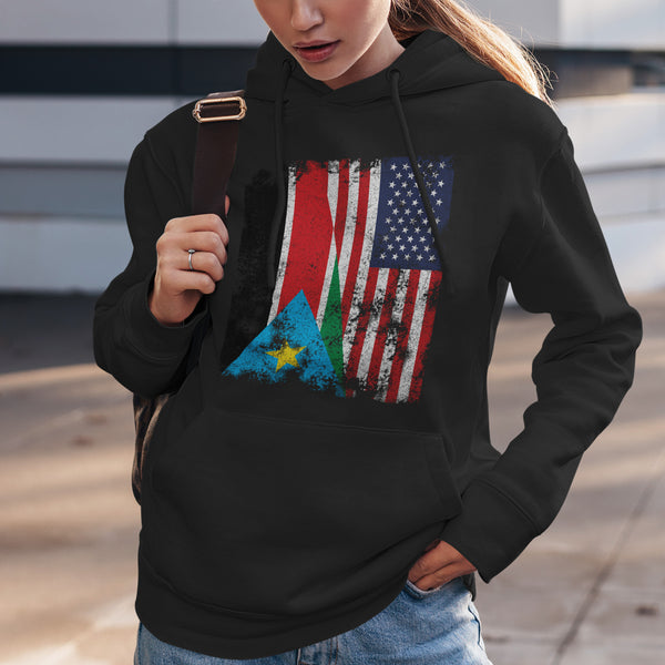 South Sudan USA Flag Hoodie