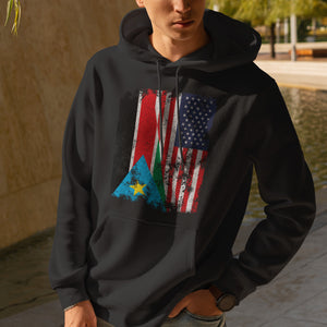 South Sudan USA Flag Hoodie