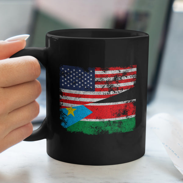 South Sudan USA Flag Mug
