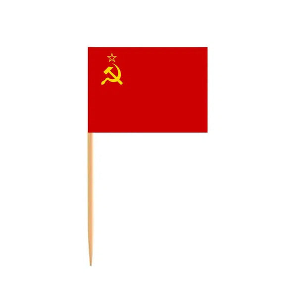 Soviet Union Flag Toothpicks - Cupcake Toppers (100Pcs)