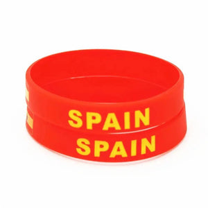 Spain Flag Bracelet - Silicone Wristband