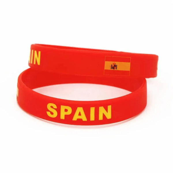 Spain Flag Bracelet - Silicone Wristband