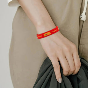 Spain Flag Bracelet - Silicone Wristband