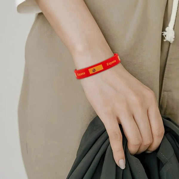 Spain Flag Bracelet - Silicone Wristband