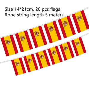Spain Flag Bunting Banner - 20Pcs