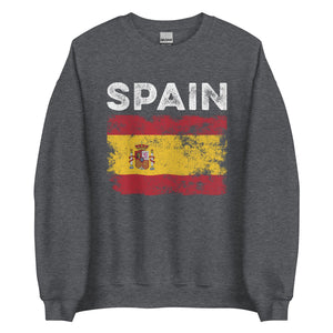 Spain Flag Distressed - Spanish Flag Sweatshirt