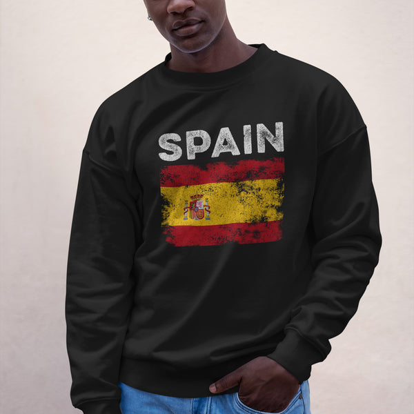 Spain Flag Distressed - Spanish Flag Sweatshirt