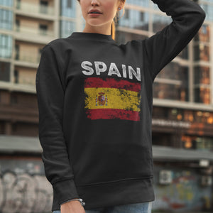 Spain Flag Distressed - Spanish Flag Sweatshirt