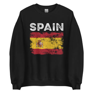 Spain Flag Distressed - Spanish Flag Sweatshirt