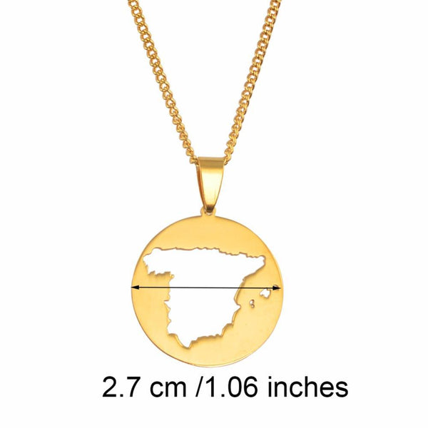 Spain Map Necklace