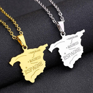 Spain Map Necklace