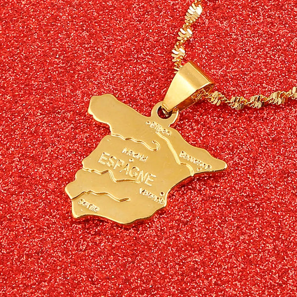 Spain Map Necklace