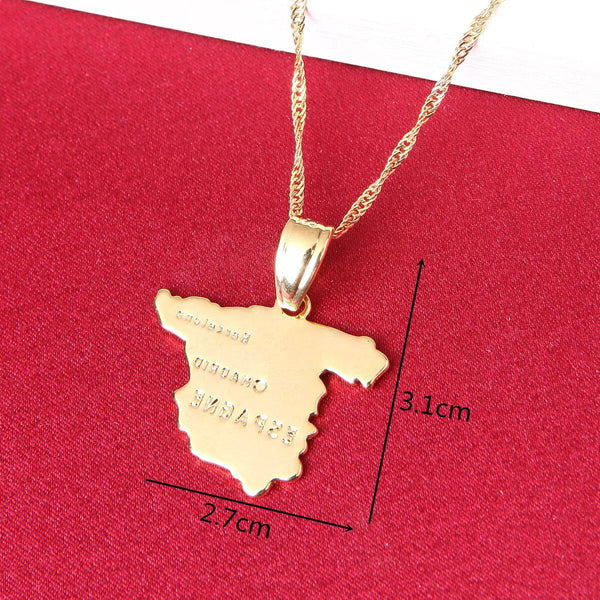 Spain Map Necklace