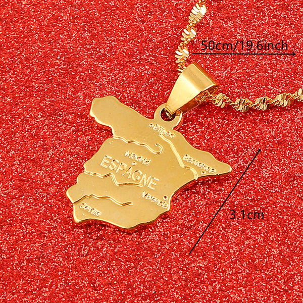 Spain Map Necklace