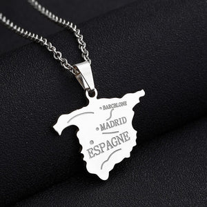 Spain Map Necklace