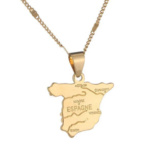 Spain Map Necklace