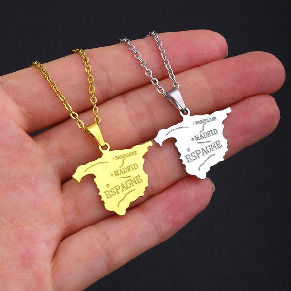 Spain Map Necklace