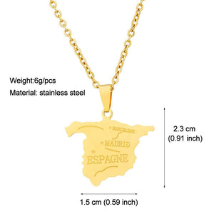 Spain Map Necklace