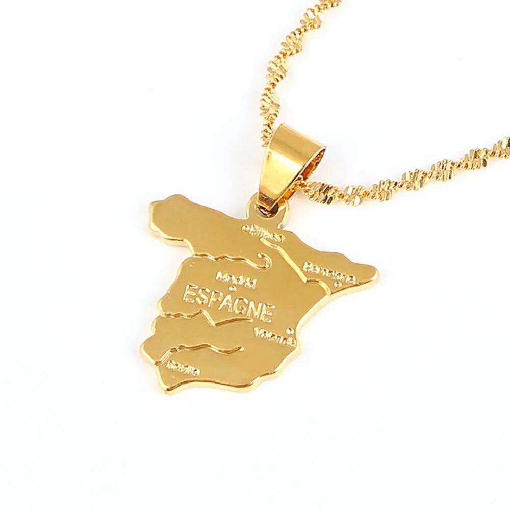 Spain Map Necklace