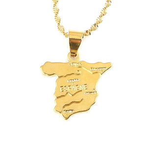 Spain Map Necklace