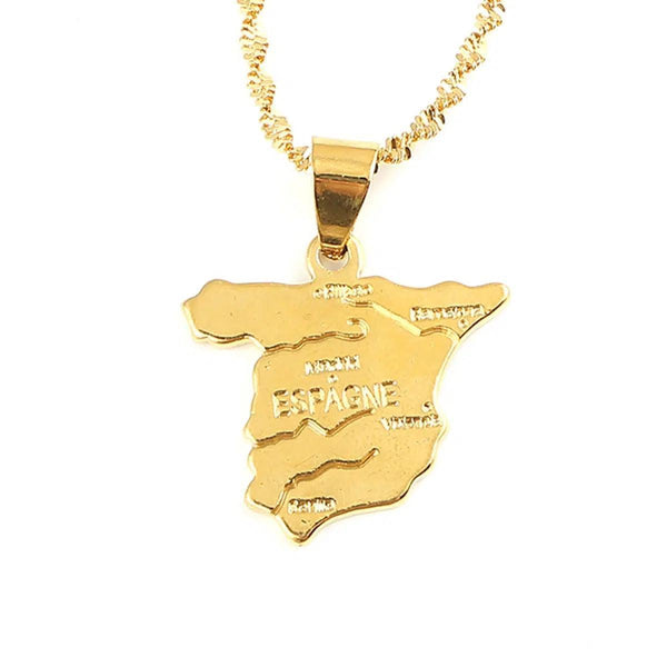 Spain Map Necklace