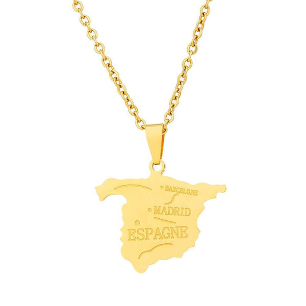 Spain Map Necklace