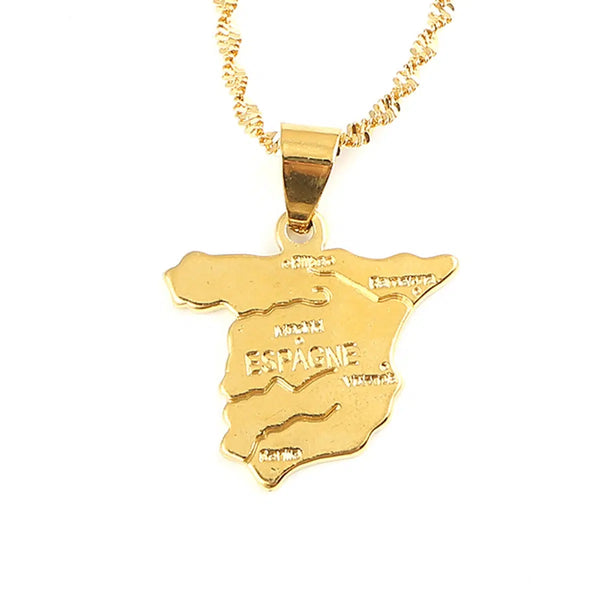 Spain Map Necklace